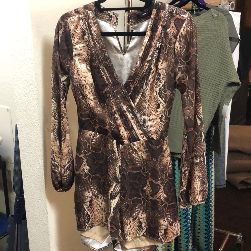 Snakeskin Print Romper